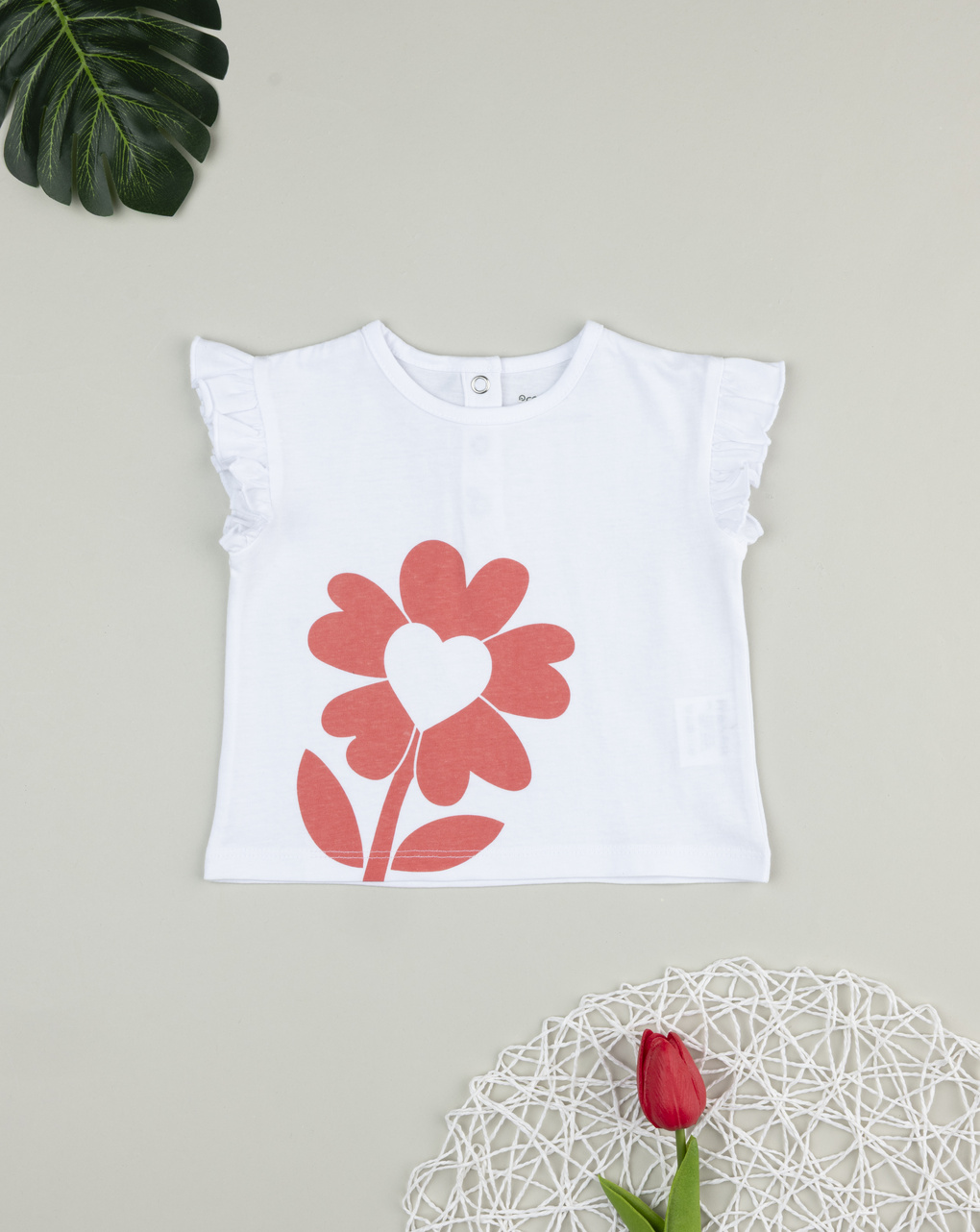 T-shirt bimba fiore rosa