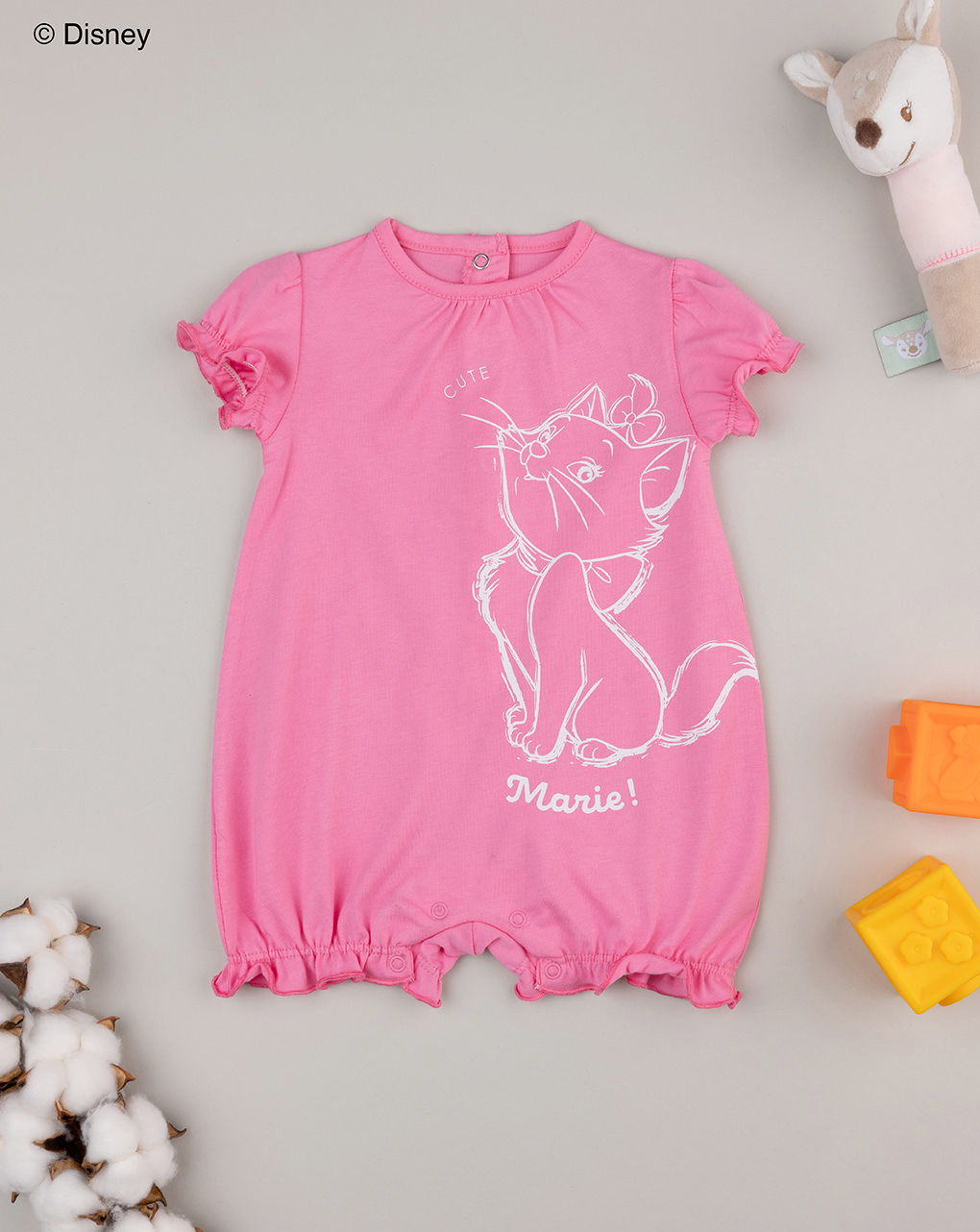 Pagliaccetto bimba rosa shocking organic cotton