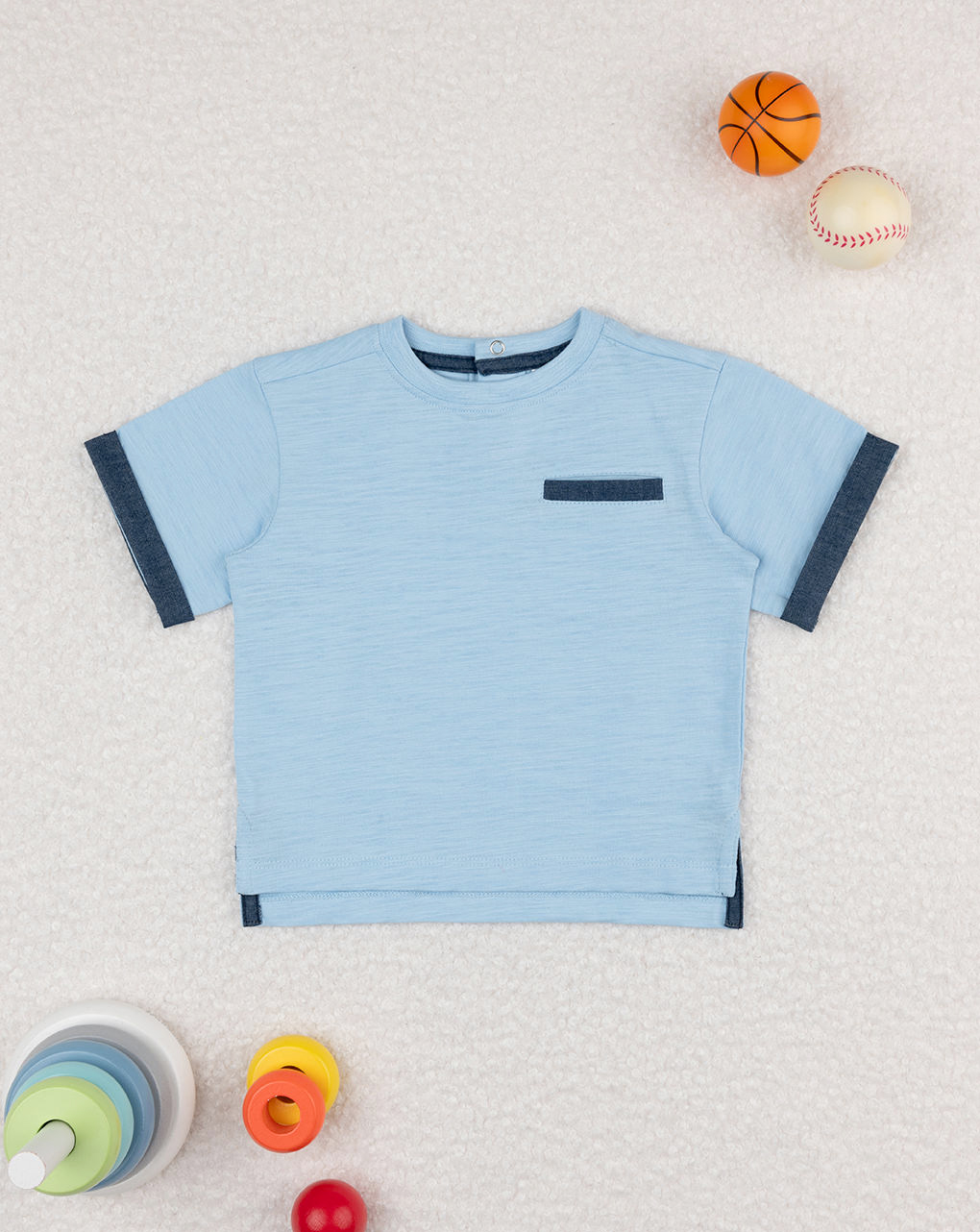 T-shirt bimbo azzurra mezza manica