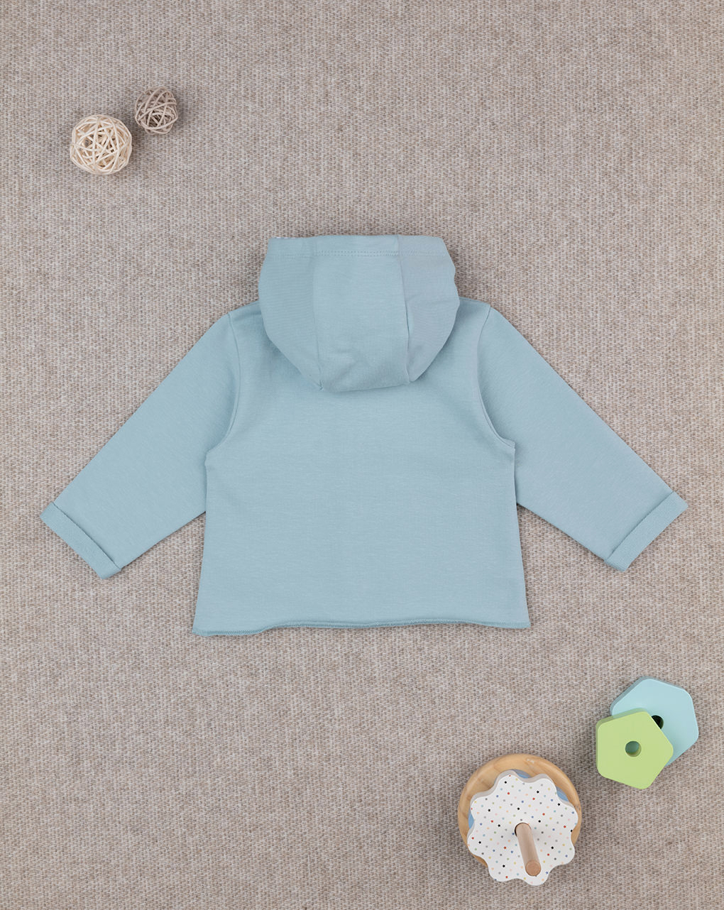 Cardigan azzurro con cappuccio bimbo