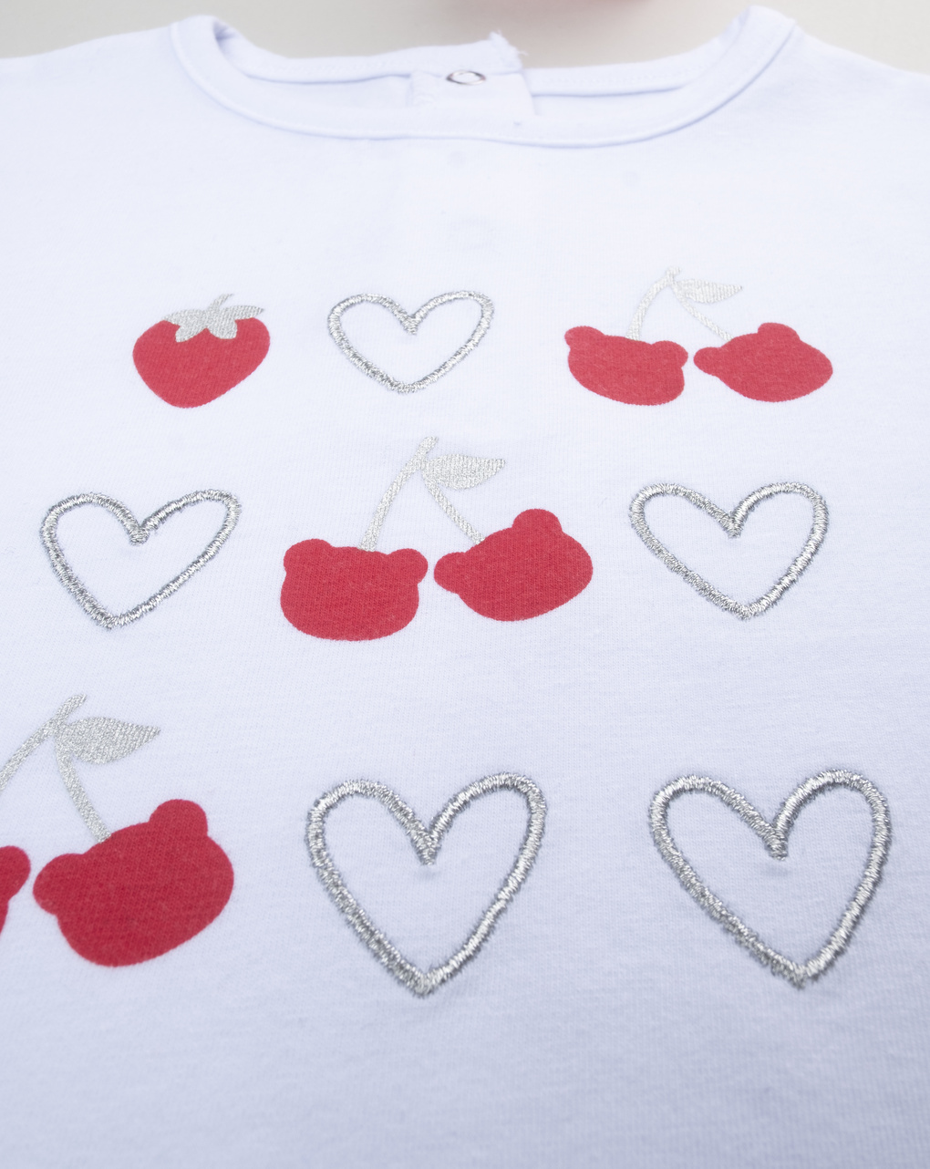T-shirt bimba bianca ciliegie