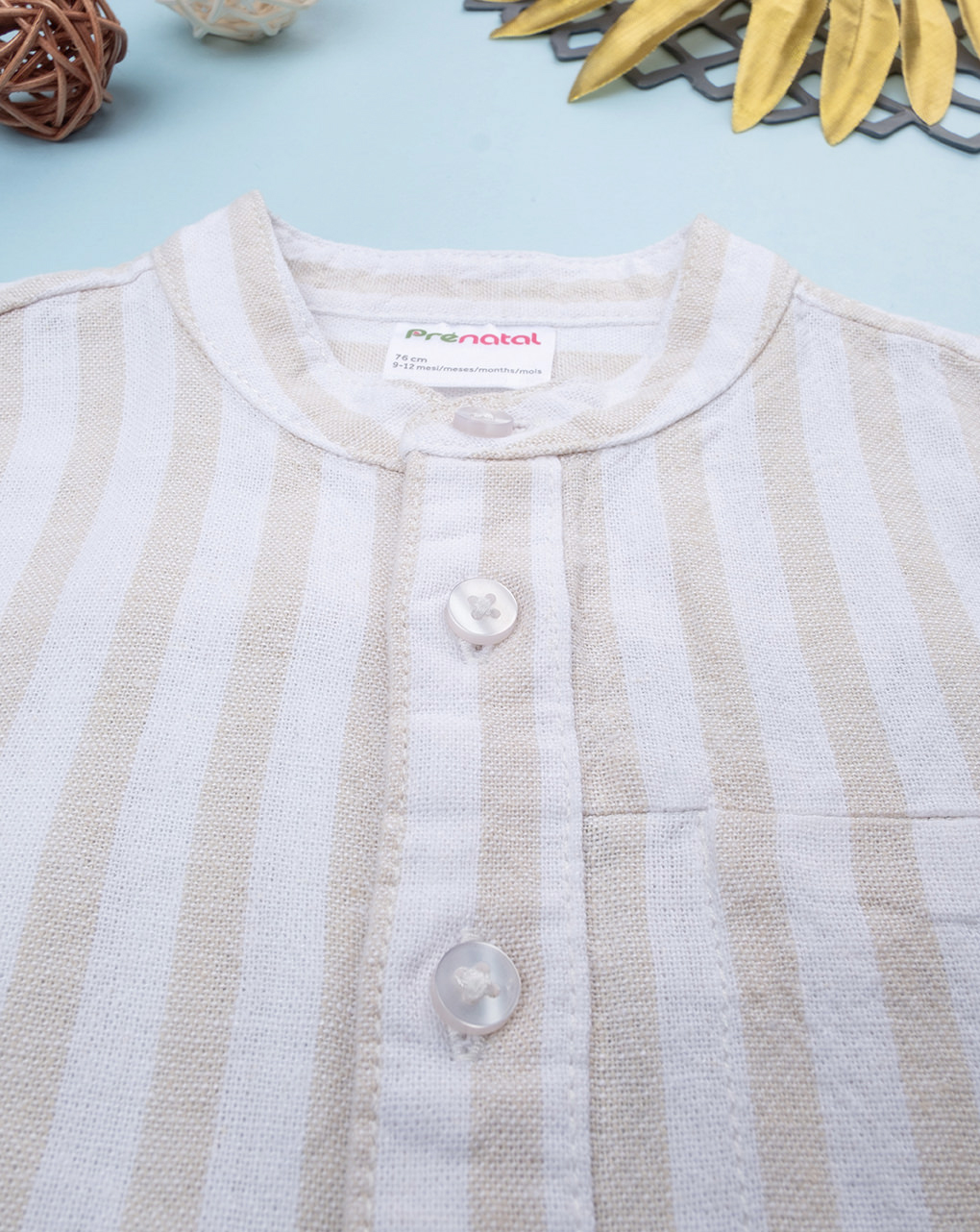 Camicia bimbo rigata beige