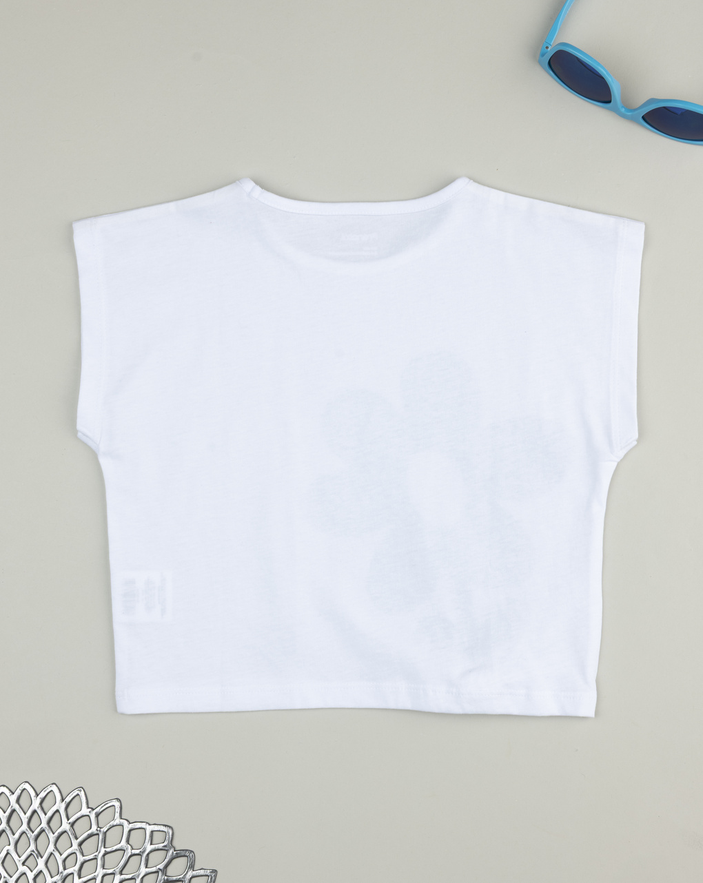 T-shirt bambina fiore blu