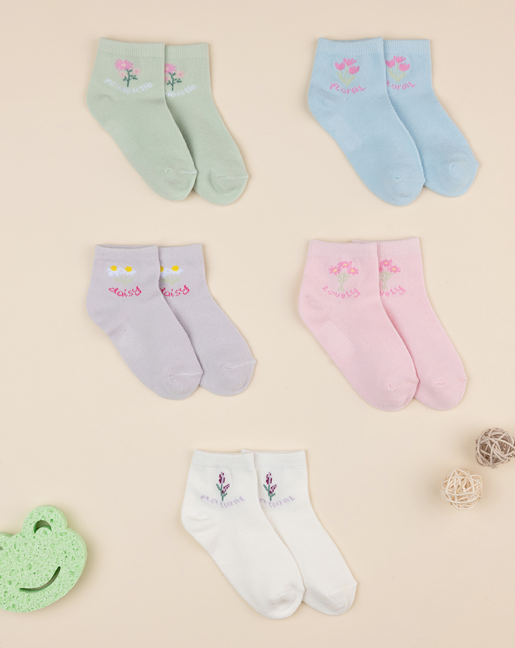 Pack 5 calze bimba colorate