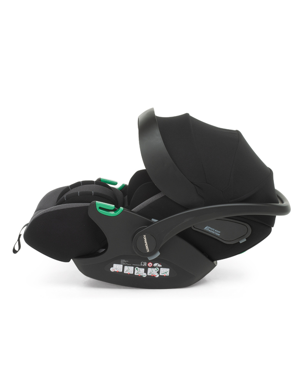 Trio tictoc ebony + seggiolino rek black+ adattatore - foppapedretti