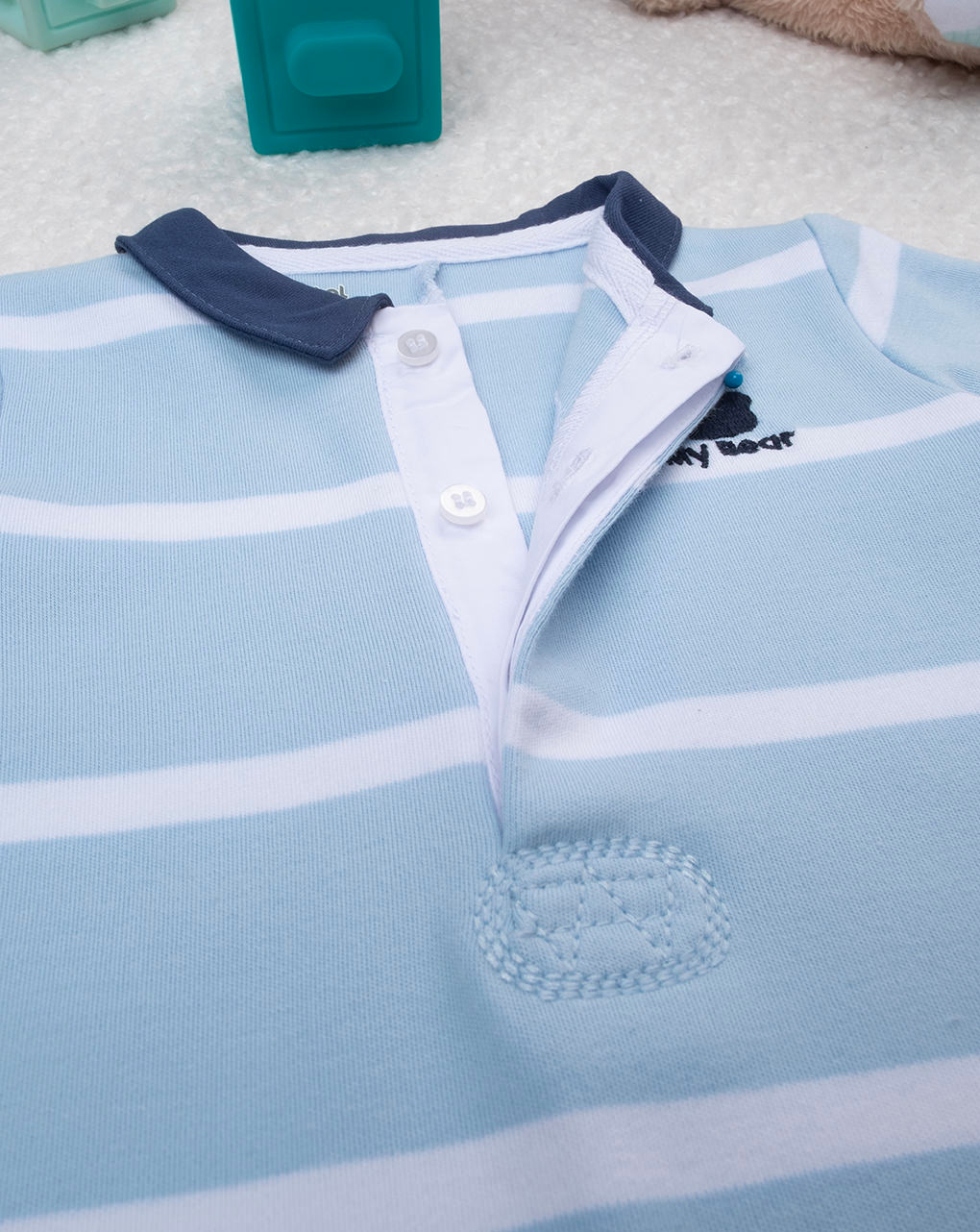 Tutina bimbo azzurra righe