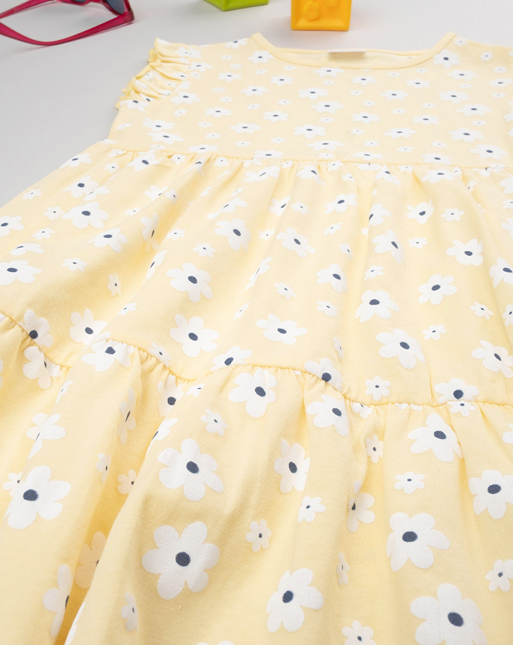 Abito bimba giallo stampato