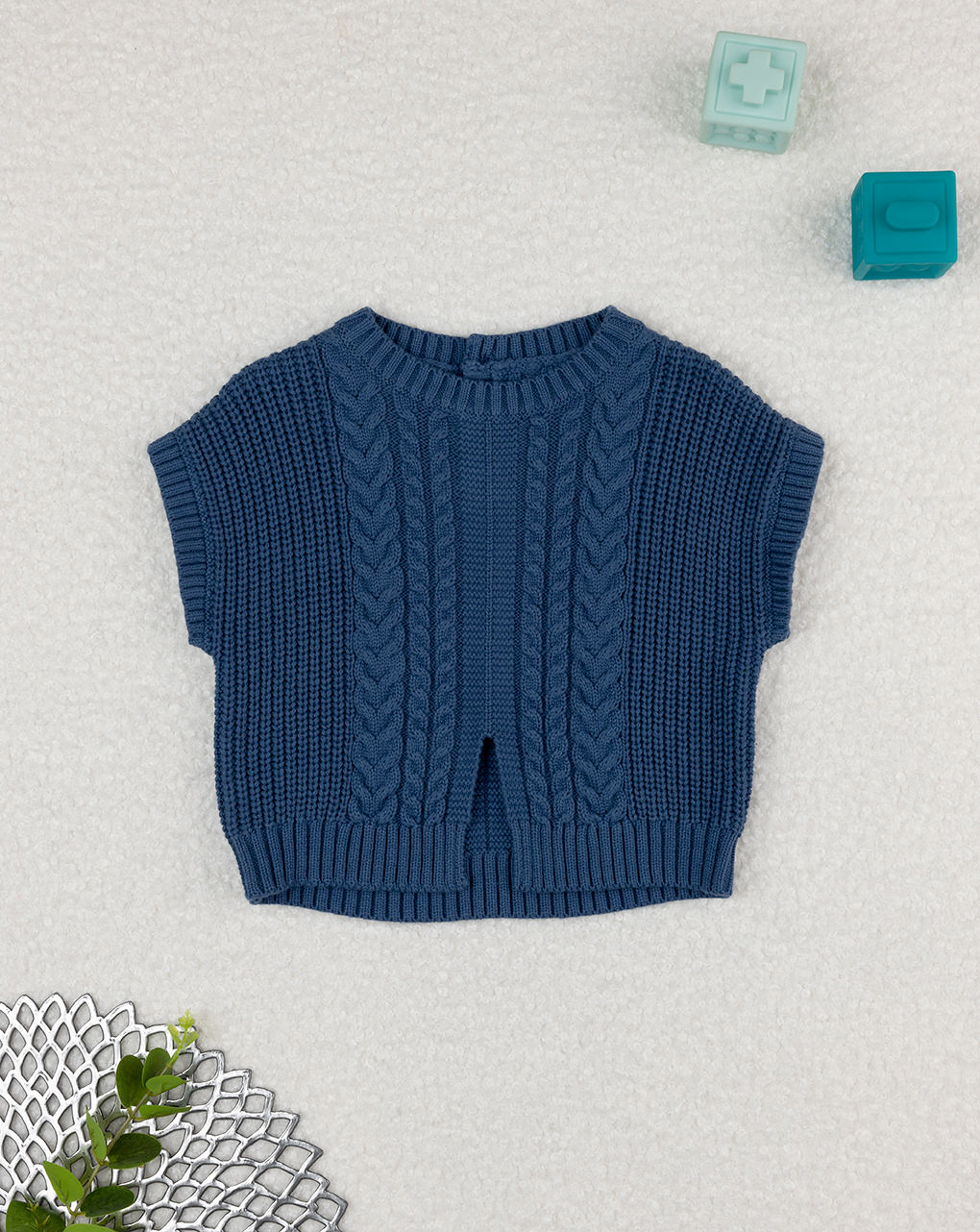 Maglia tricot blu bimba