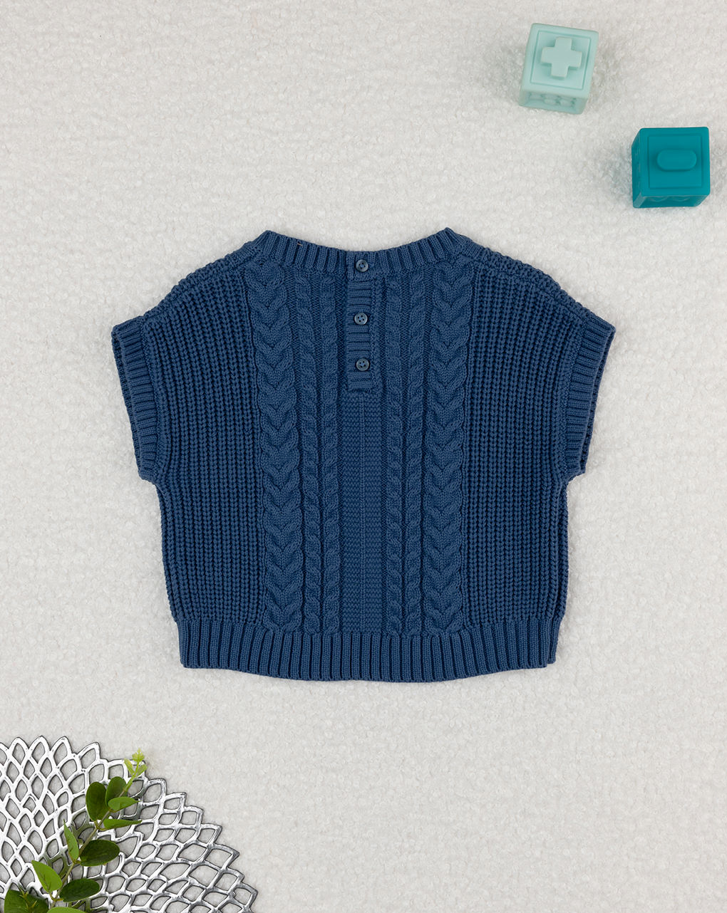 Maglia tricot blu bimba