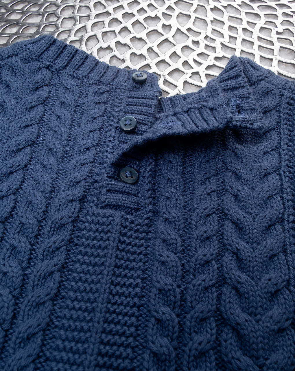 Maglia tricot blu bimba