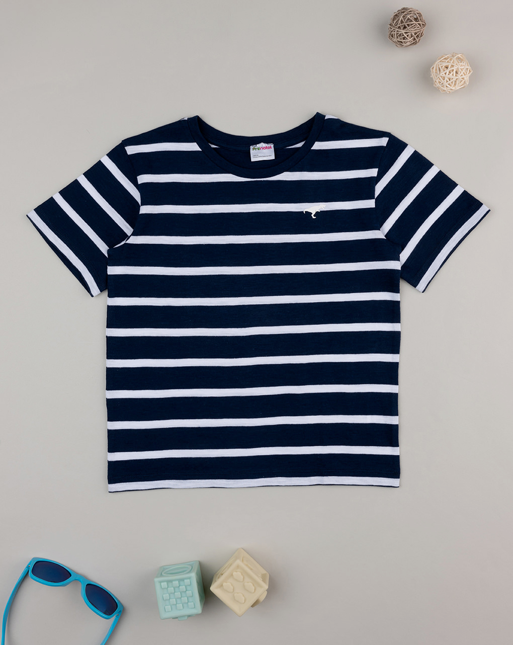 T-shirt bimbo rigata blu