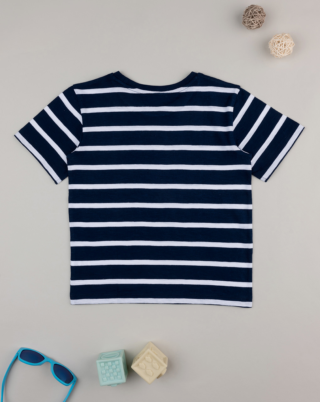 T-shirt bimbo rigata blu