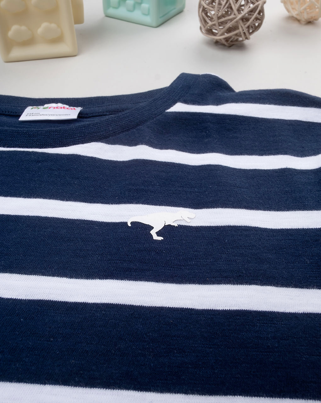 T-shirt bimbo rigata blu