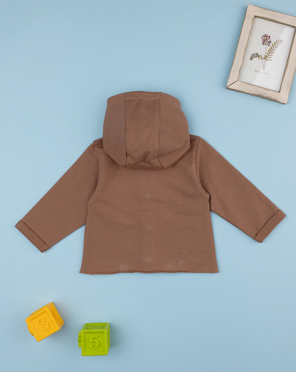 Cardigan con cappuccio marrone bambino