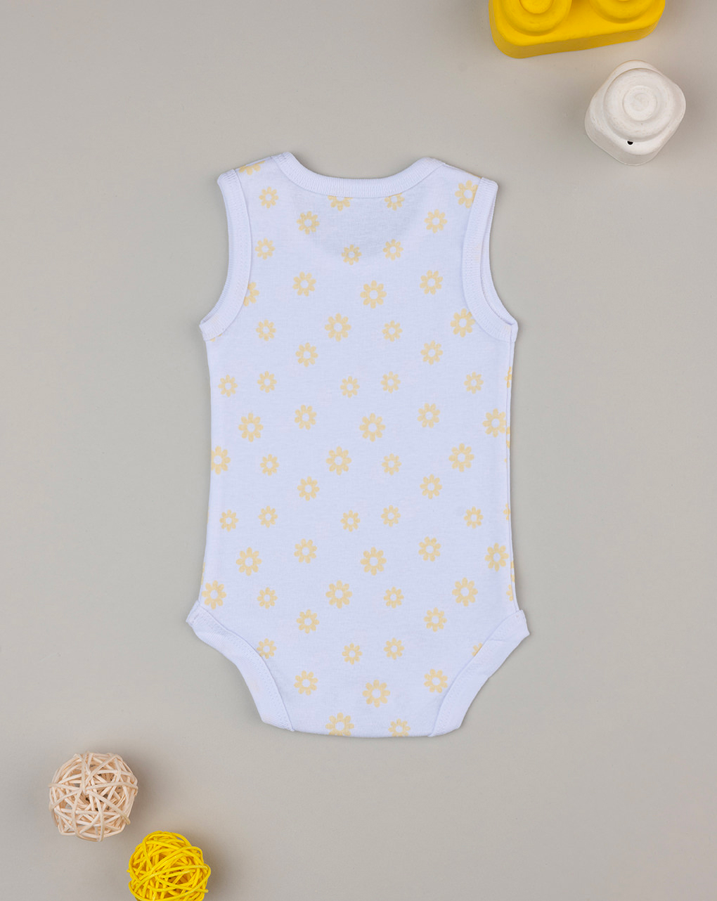Body bimba bianco margherite gialle