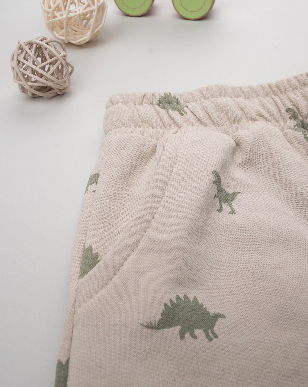Pantalone bimbo beige dinosauri