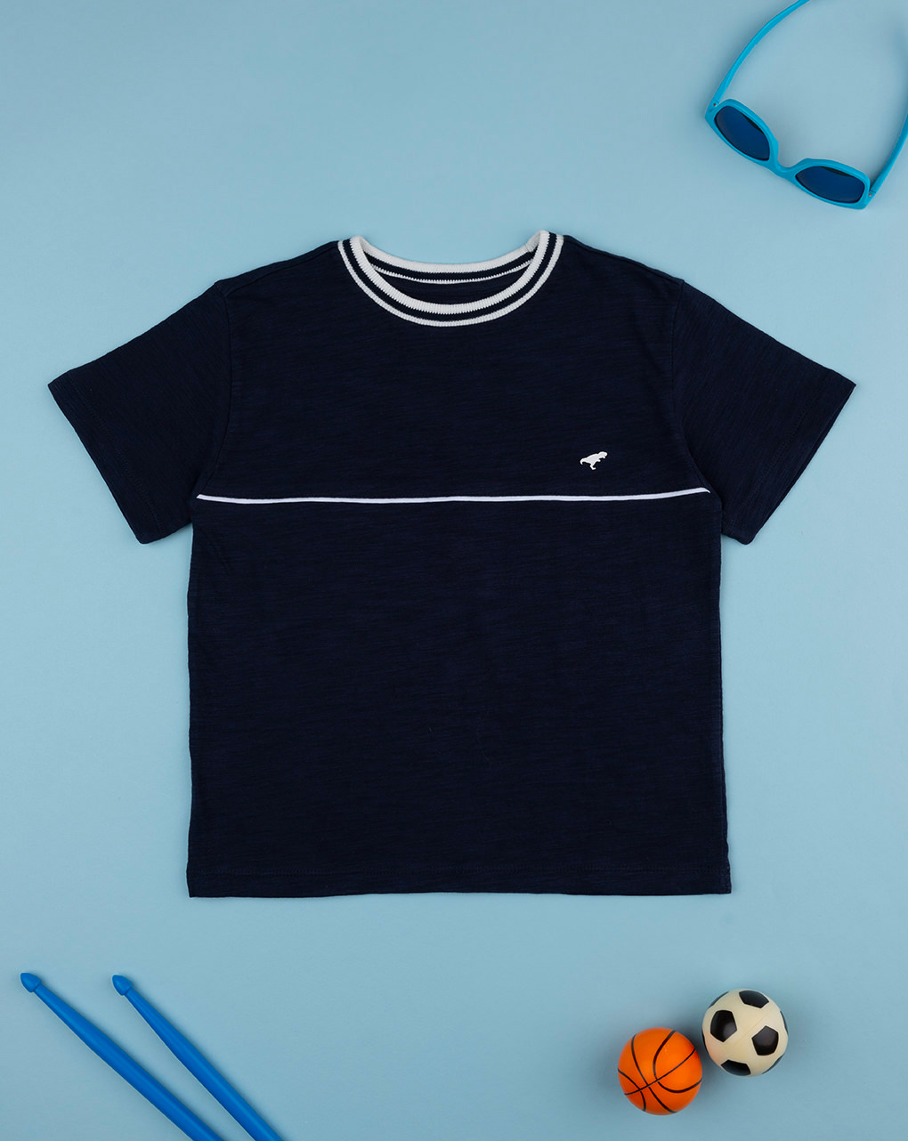 T-shirt bimbo blu e bianca