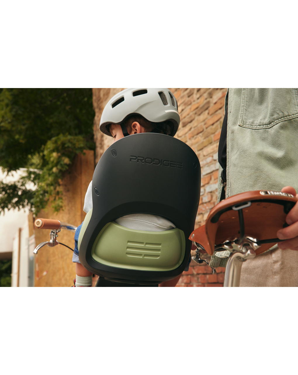 Prodigee icon front - seggiolino bici con montaggio anteriore grigio quartz