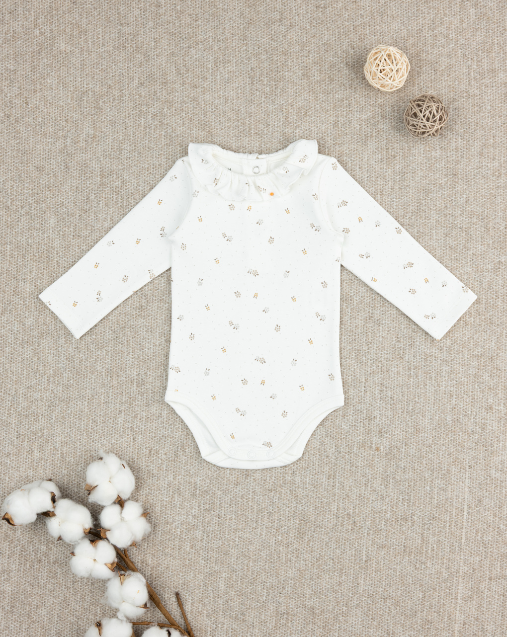 Body bimba bianco colletto a scialle