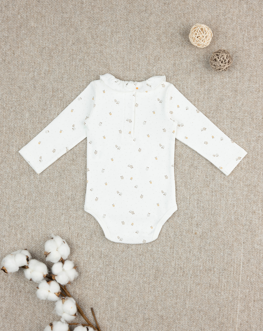 Body bimba bianco colletto a scialle