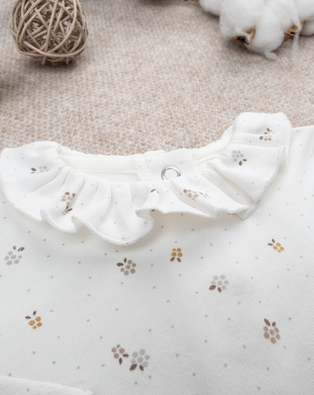 Body bimba bianco colletto a scialle