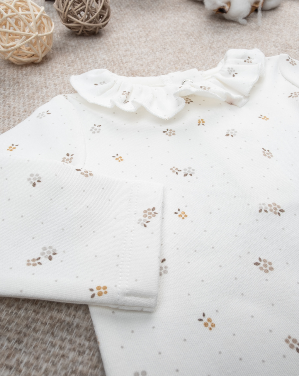 Body bimba bianco colletto a scialle