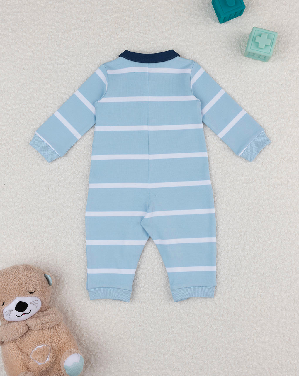 Tutina bimbo azzurra righe