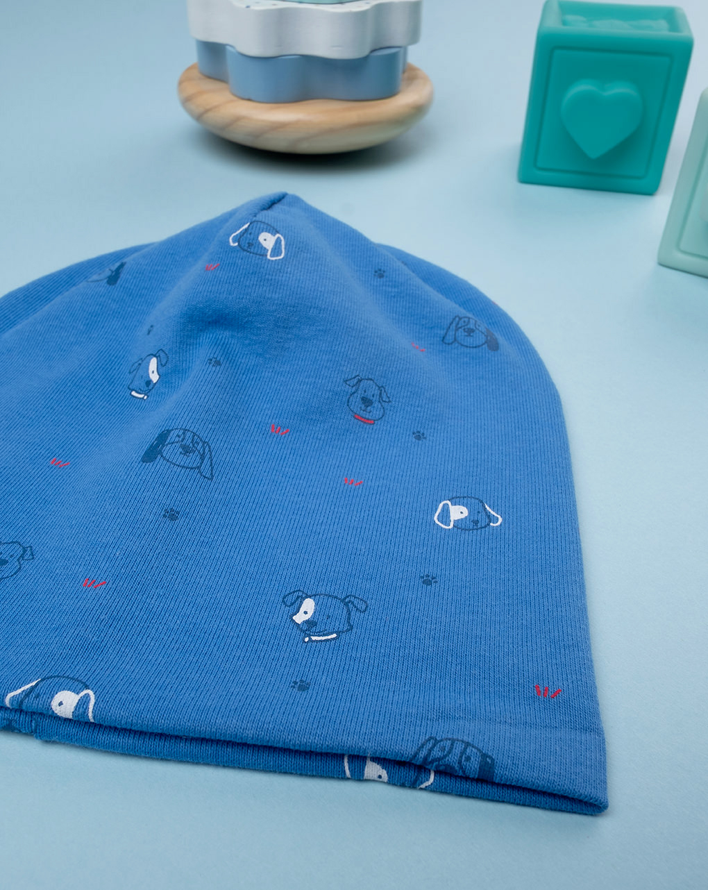 Berretto bimbo blu stampato
