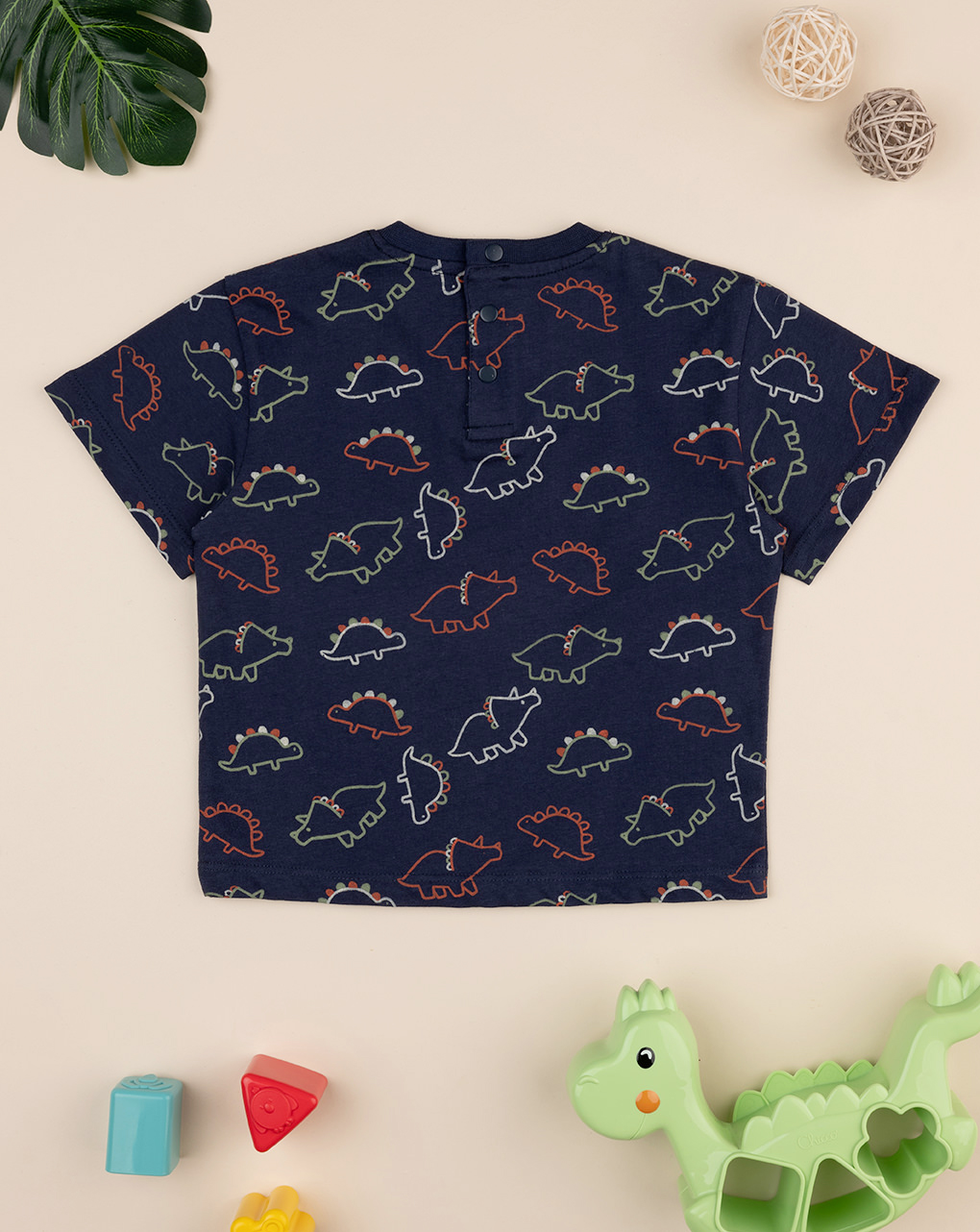 T-shirt bimbo blu dino allover