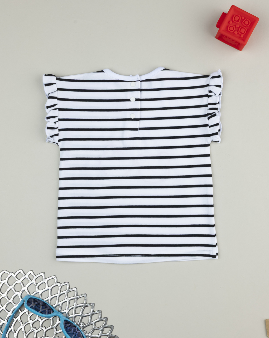 T-shirt bimba rigata blu