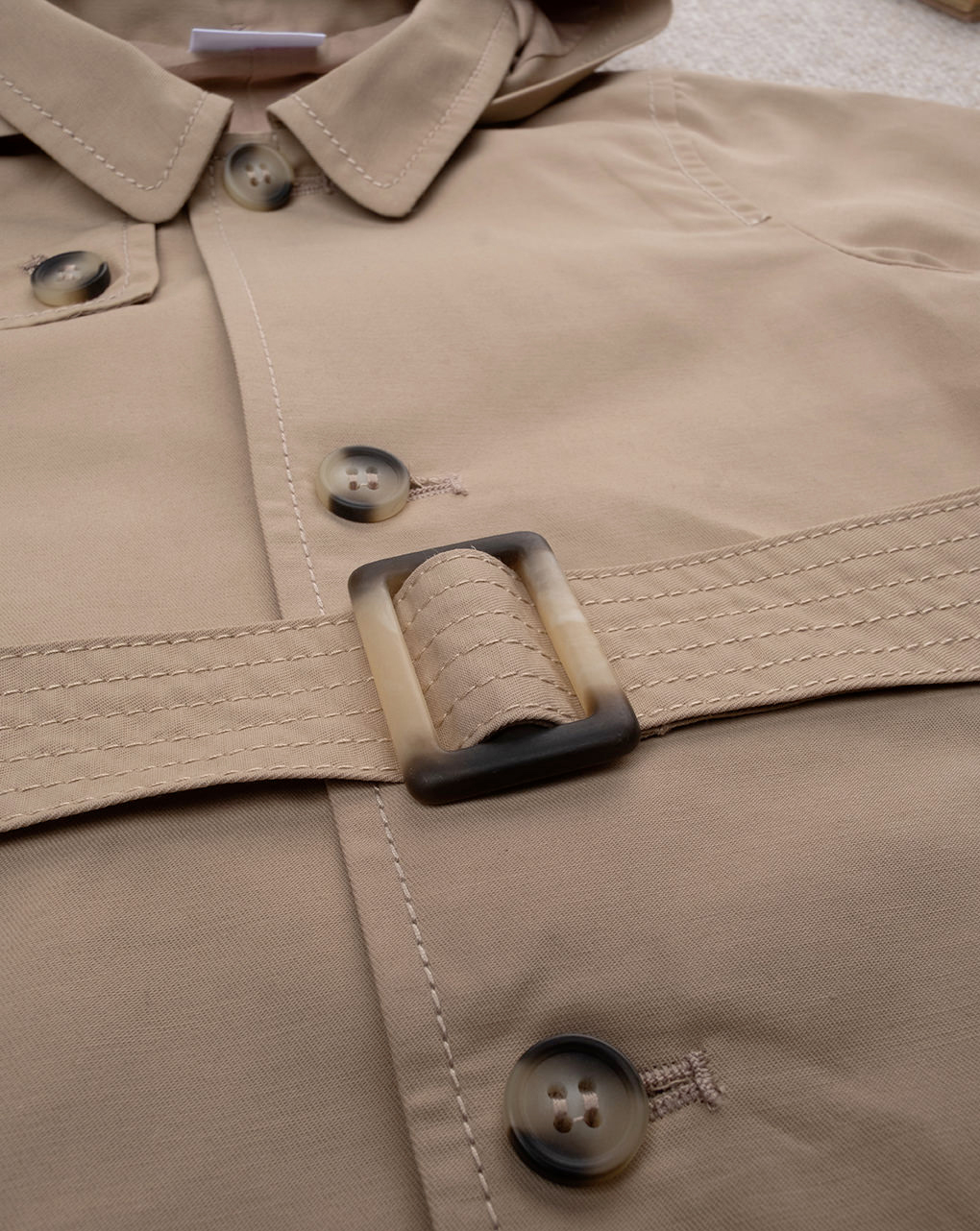 Trench con cappuccio bimbo marrone