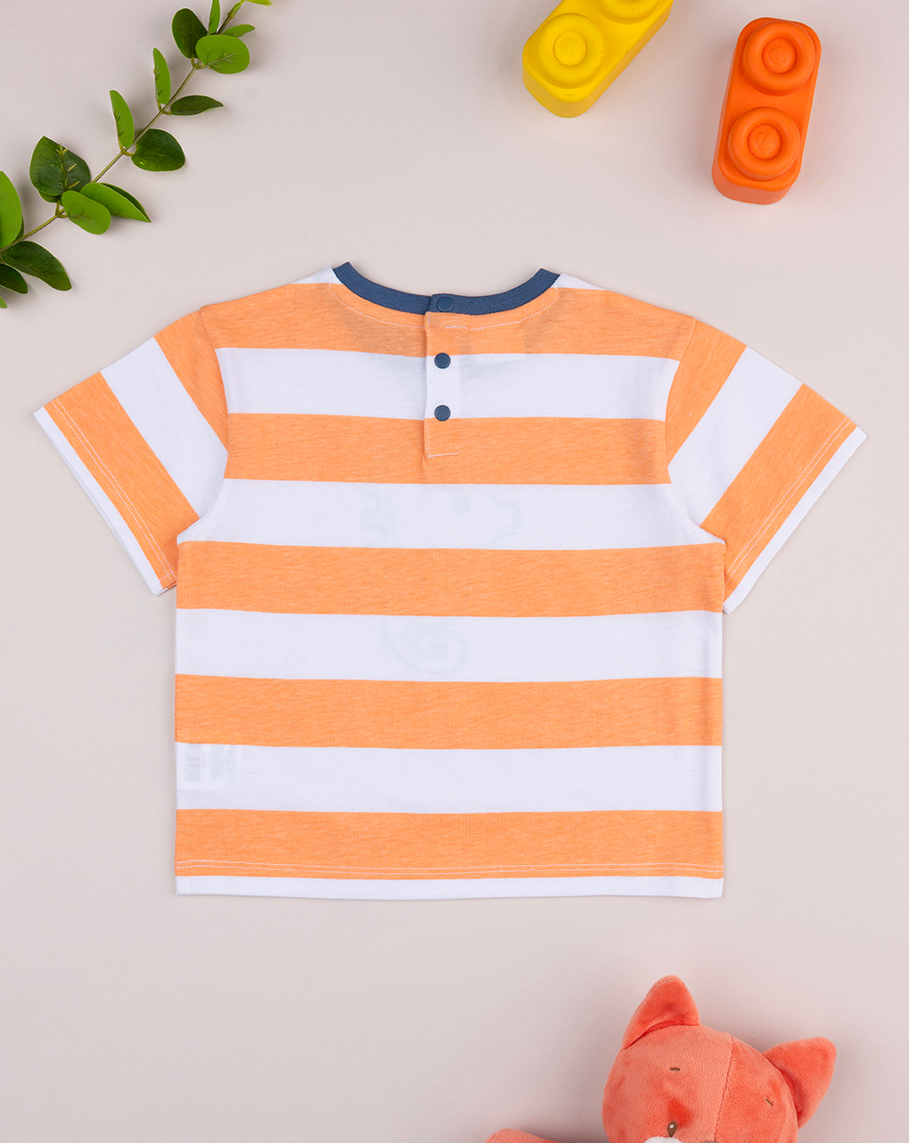 T-shirt bimbo rigata arancione cavalluccio