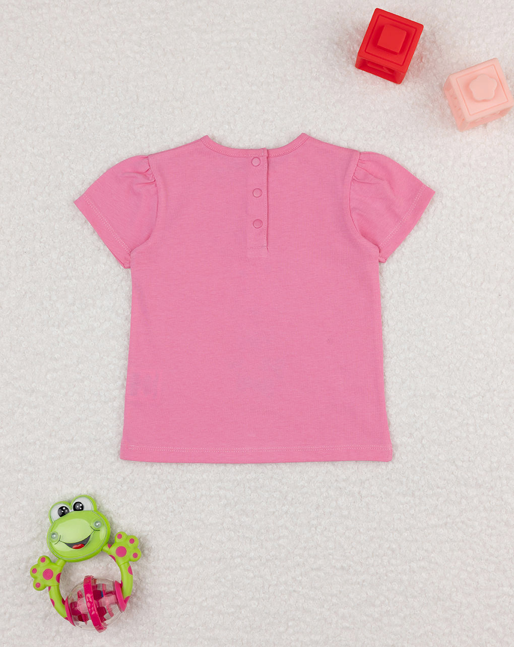 T-shirt bimba rosa stampa coniglio