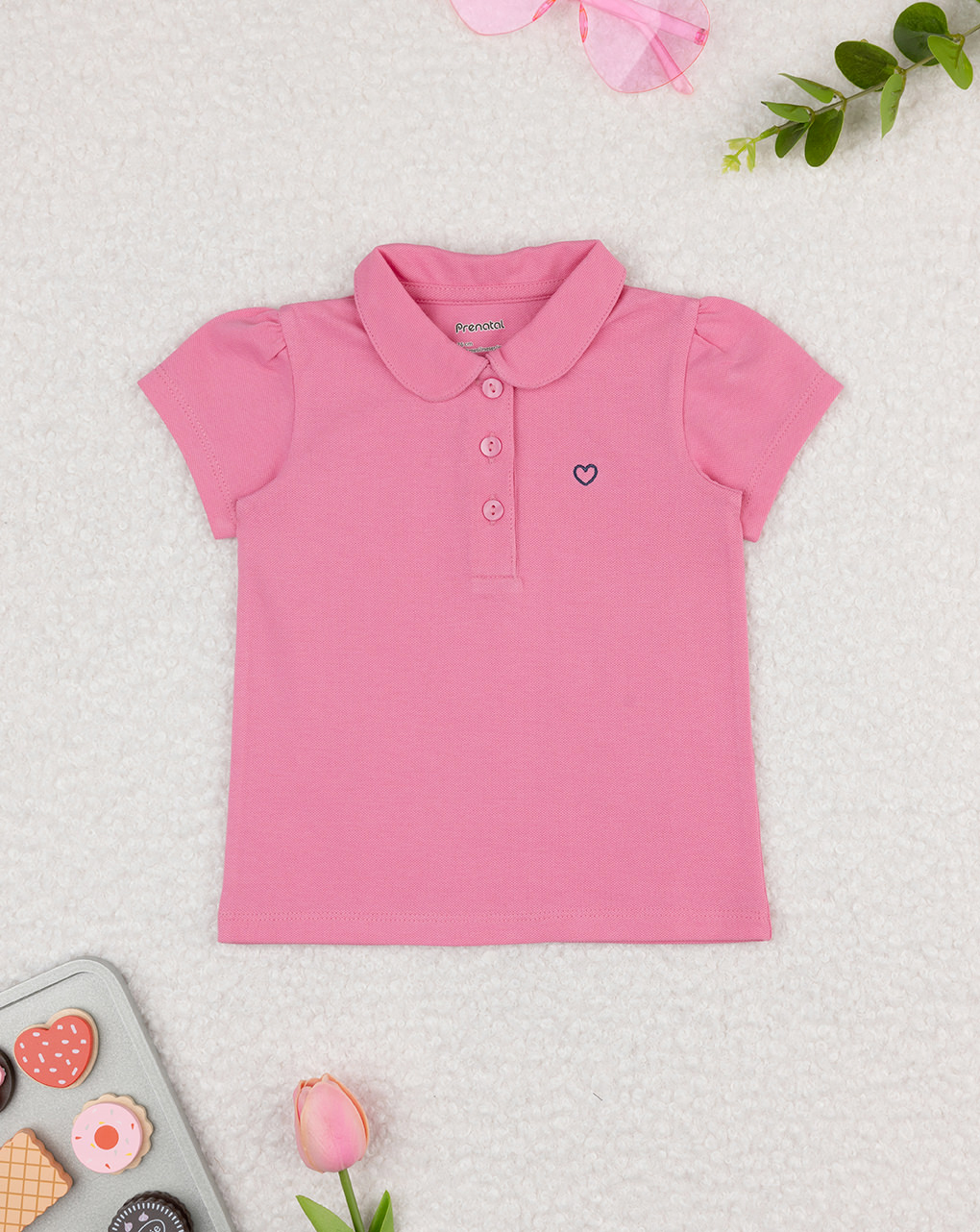 Polo bimba rosa cuore
