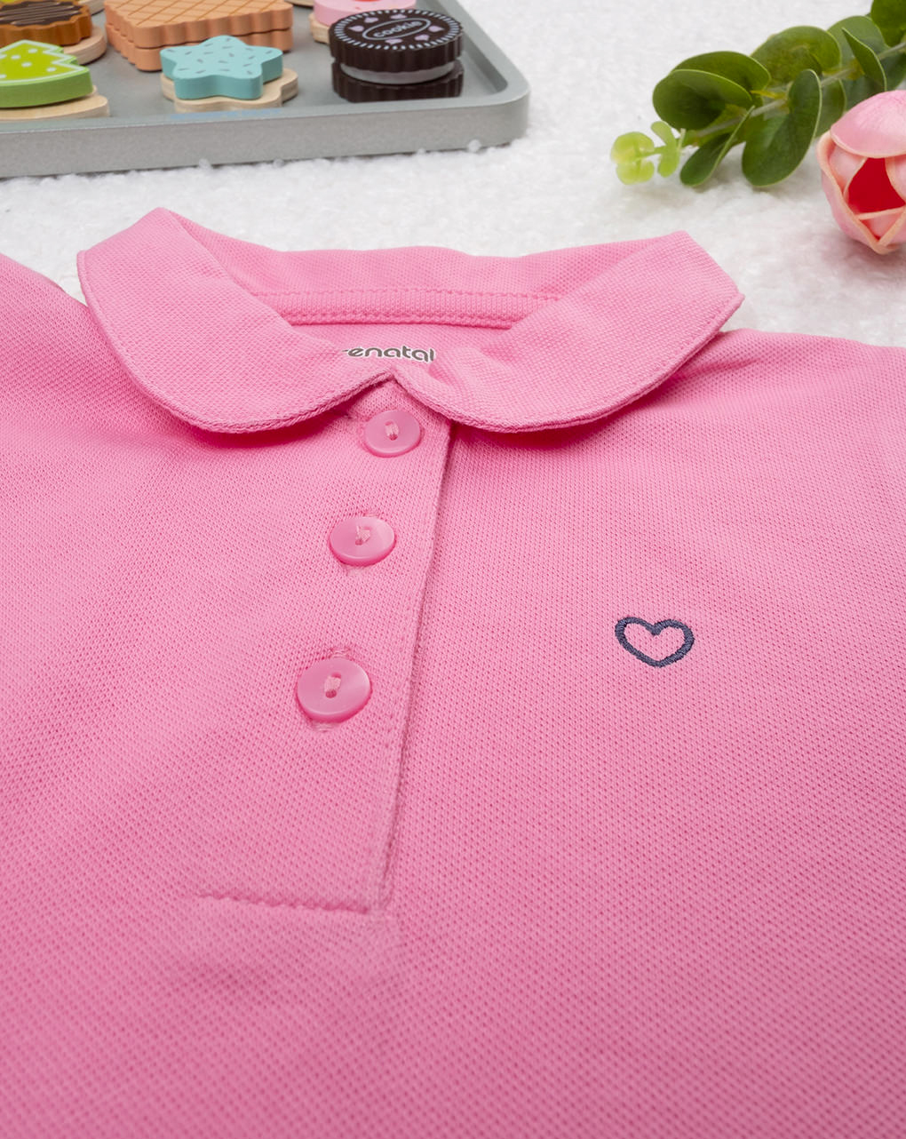 Polo bimba rosa cuore