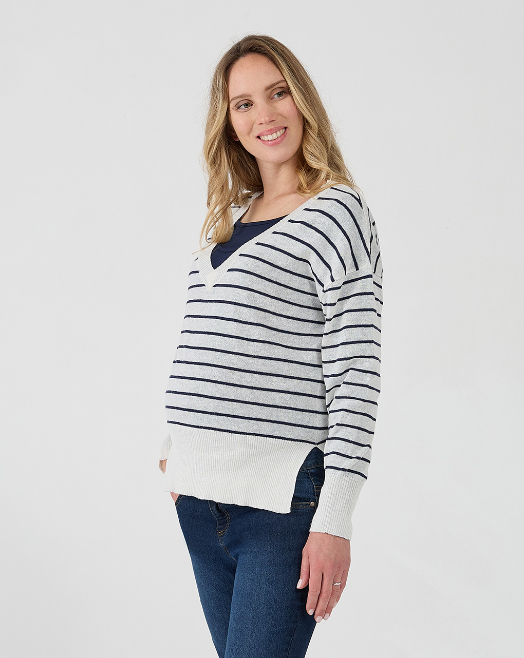 Maglia premaman fantasia righe