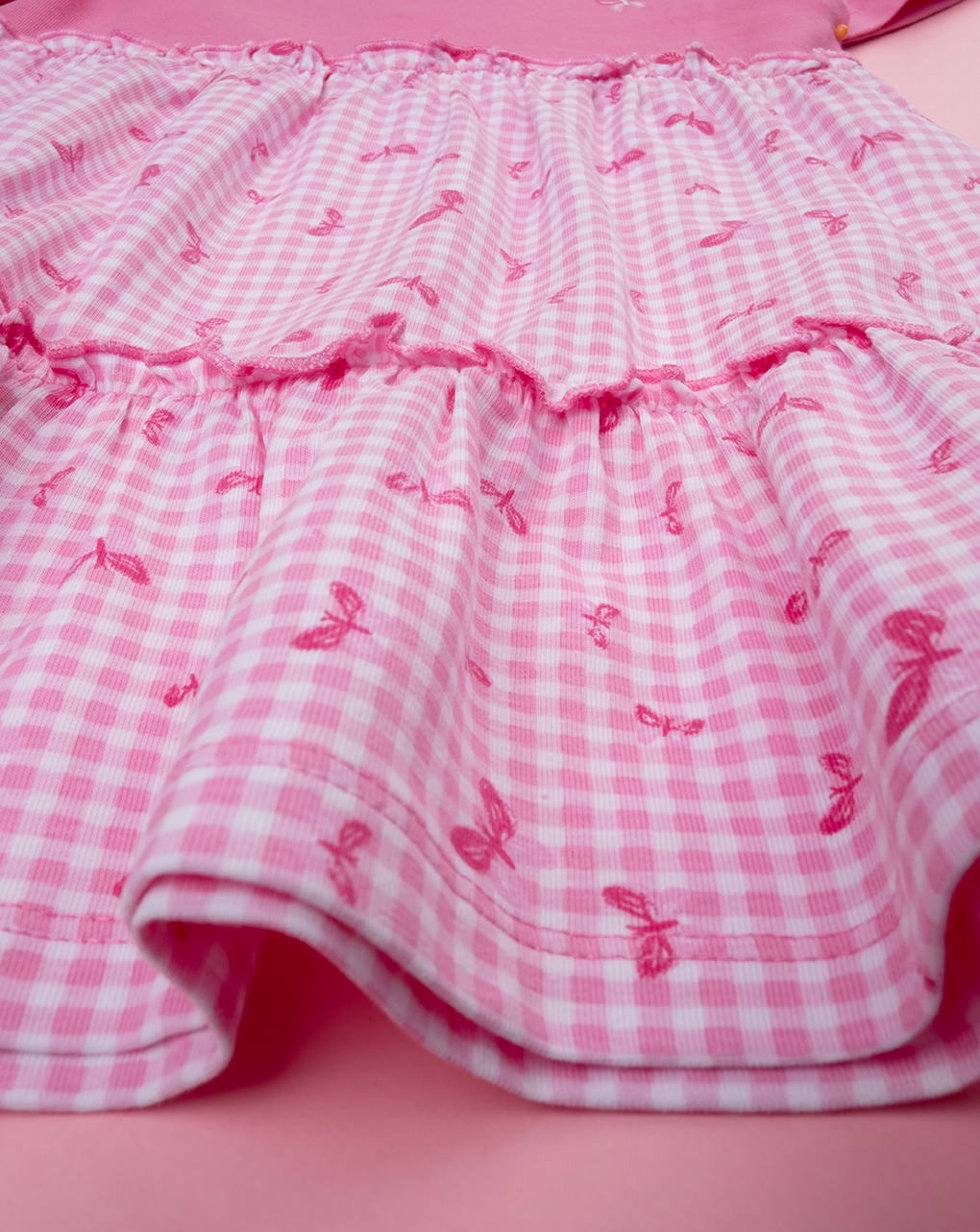 Abito bimba rosa farfalle allover