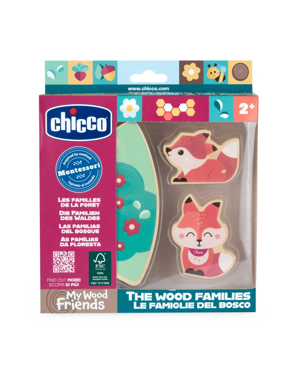 Gioco legno volpi mamma - 24m+ -chicco