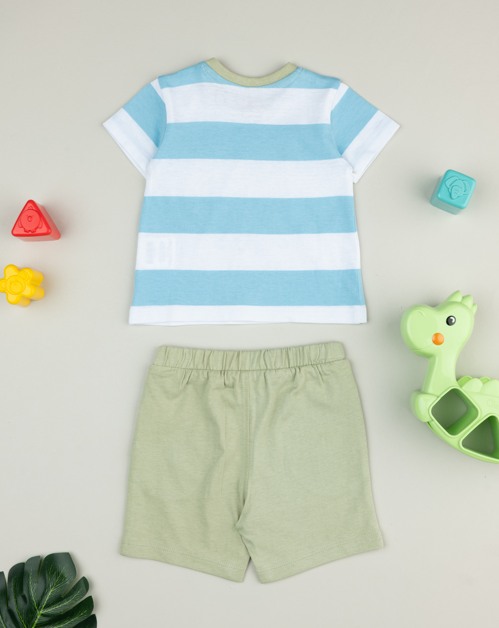 Completo corto bimbo azzurro/verde