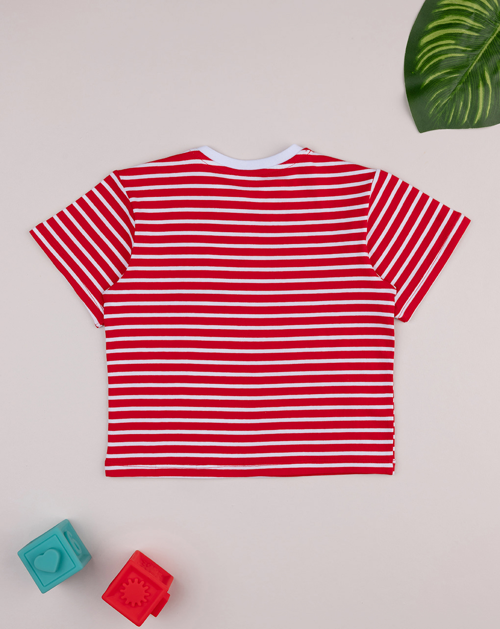 T-shirt bimbo rigata rossa