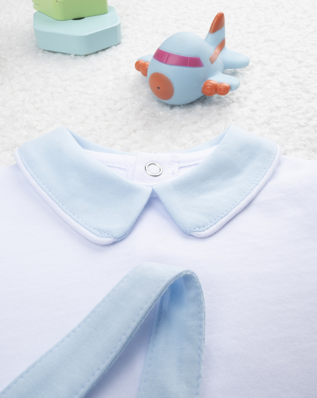 Completo bimbo bianco/azzurro orsetti