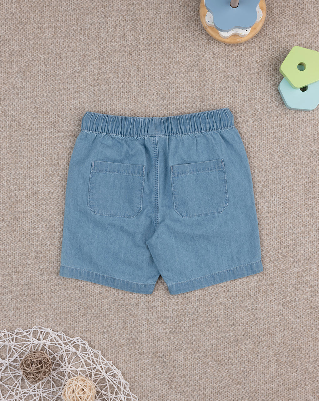 Bermuda bimbo denim chiaro con patch