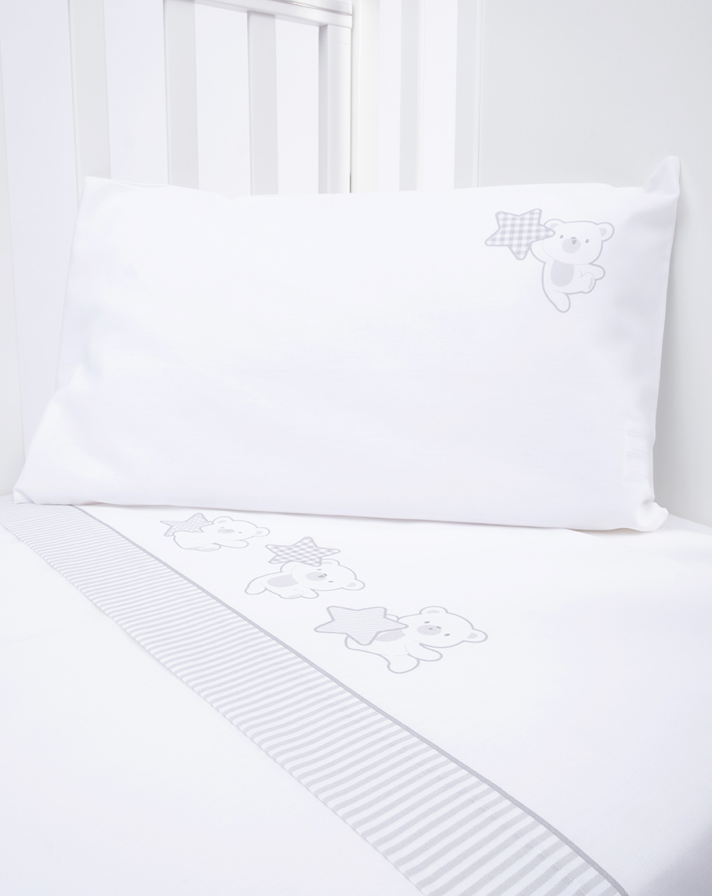 Completo universale letto 3 pezzi grigio orso e stelle
