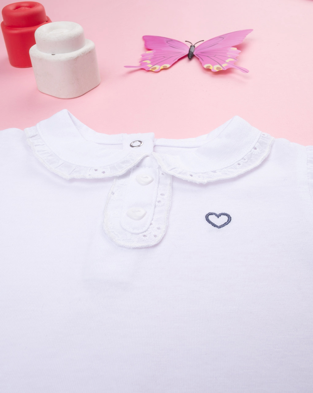 Body bimba bianco sangallo