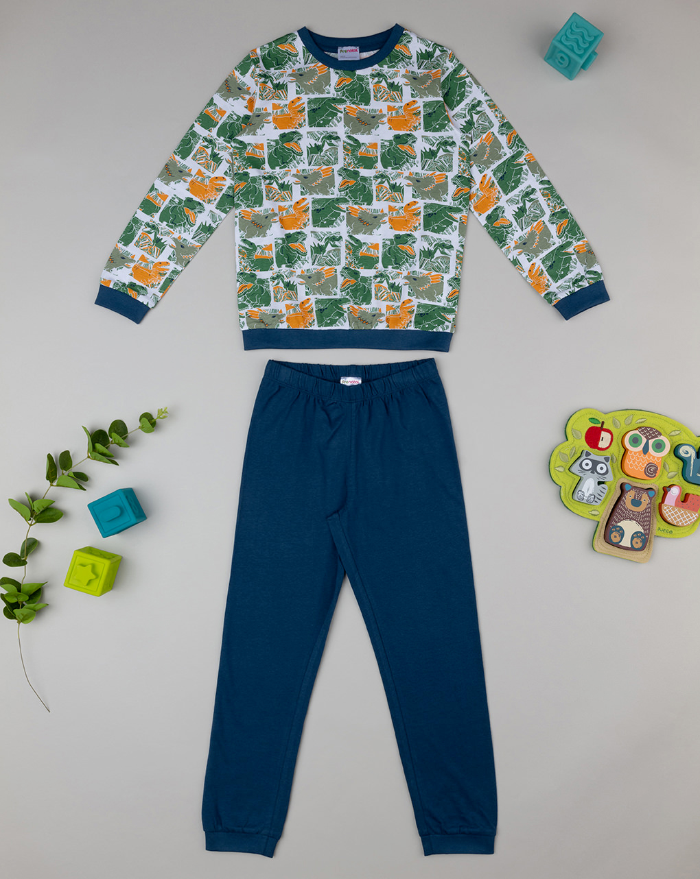 Pigiama bimbo blu/verde