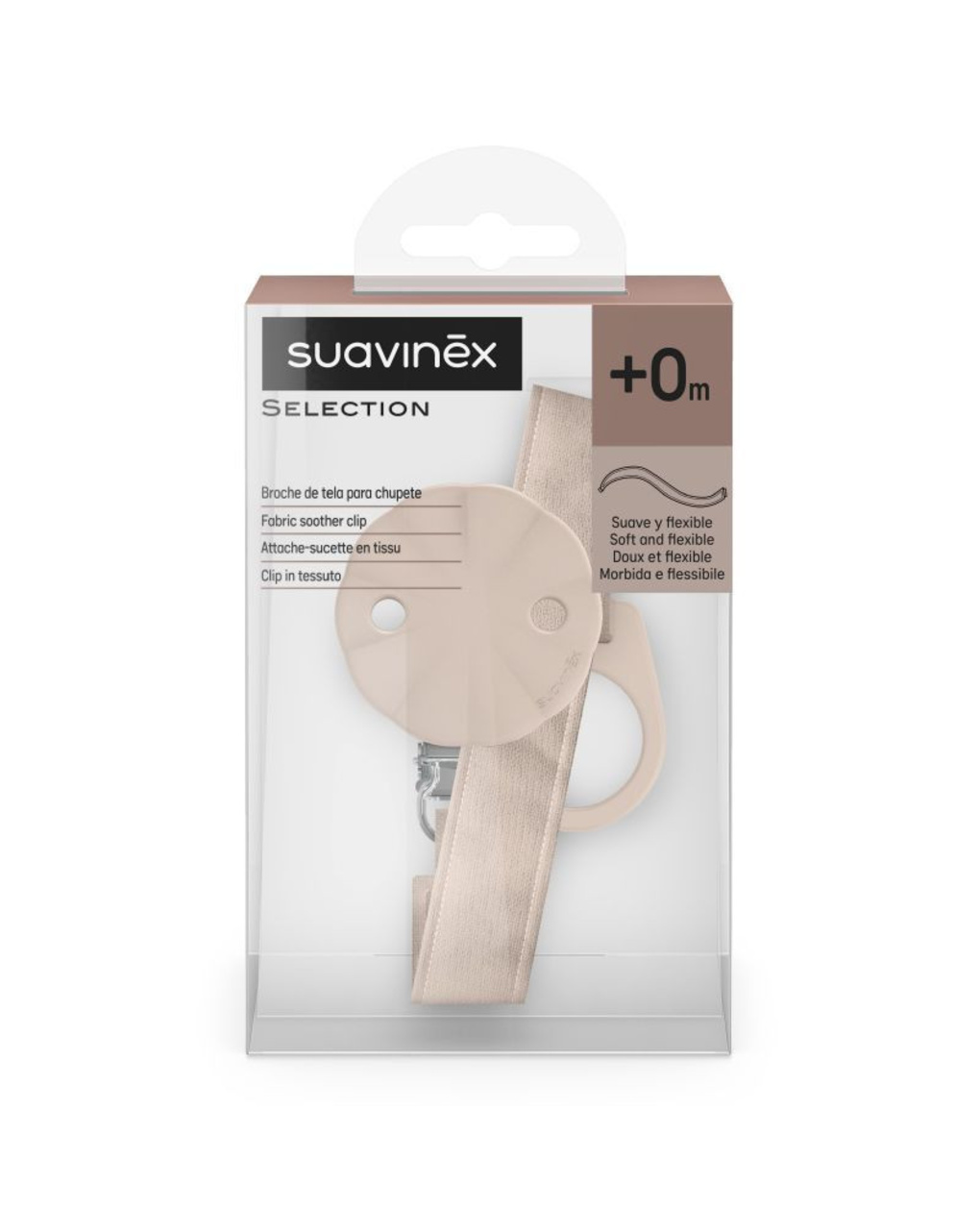 Wland clip tessuto rosa per ciuccio - suavinex