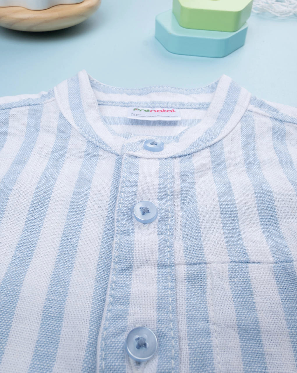 Camicia bimbo rigata azzurra