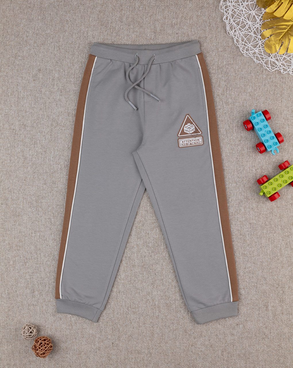 Pantaloni bimbo grigio/marrone