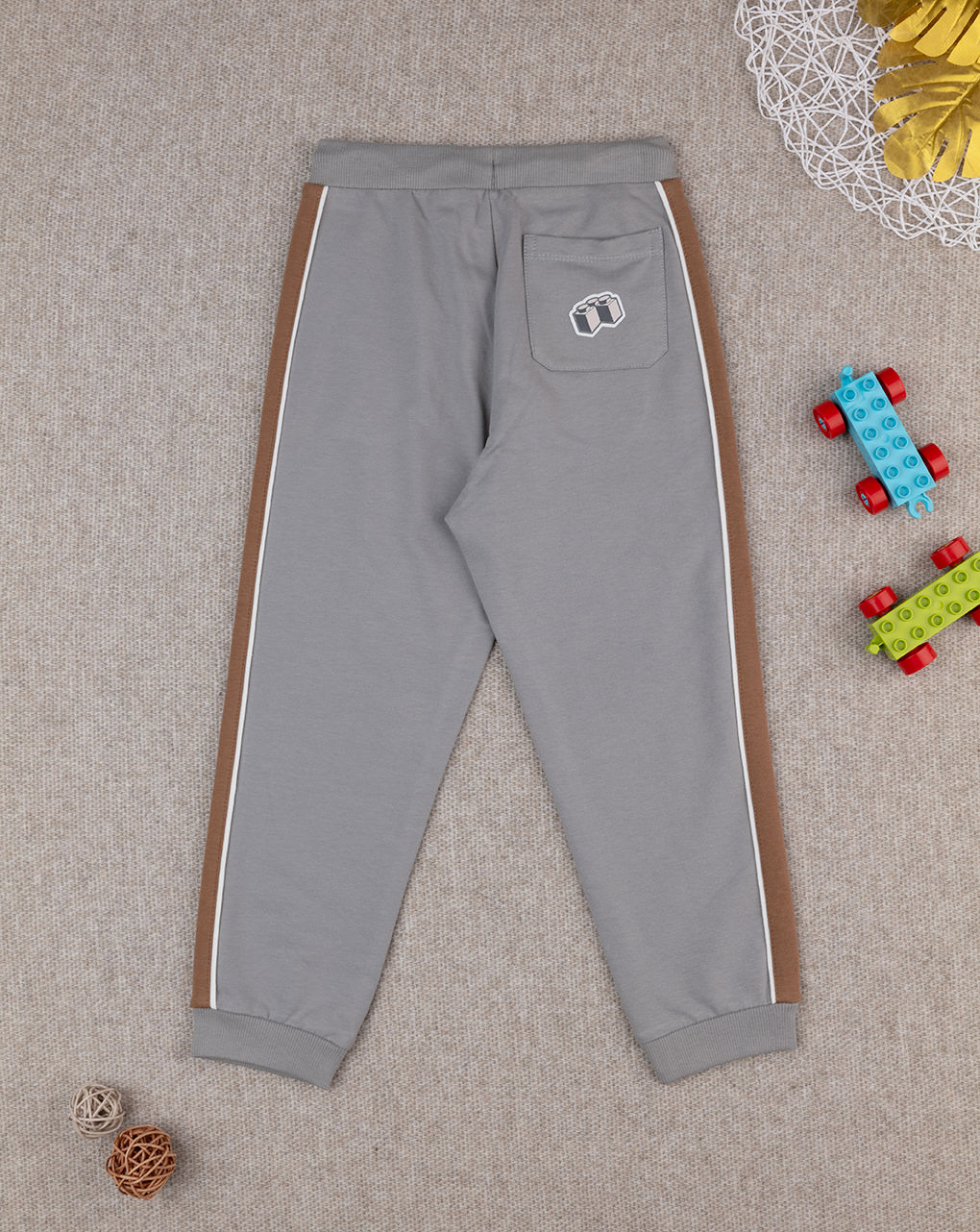 Pantaloni bimbo grigio/marrone