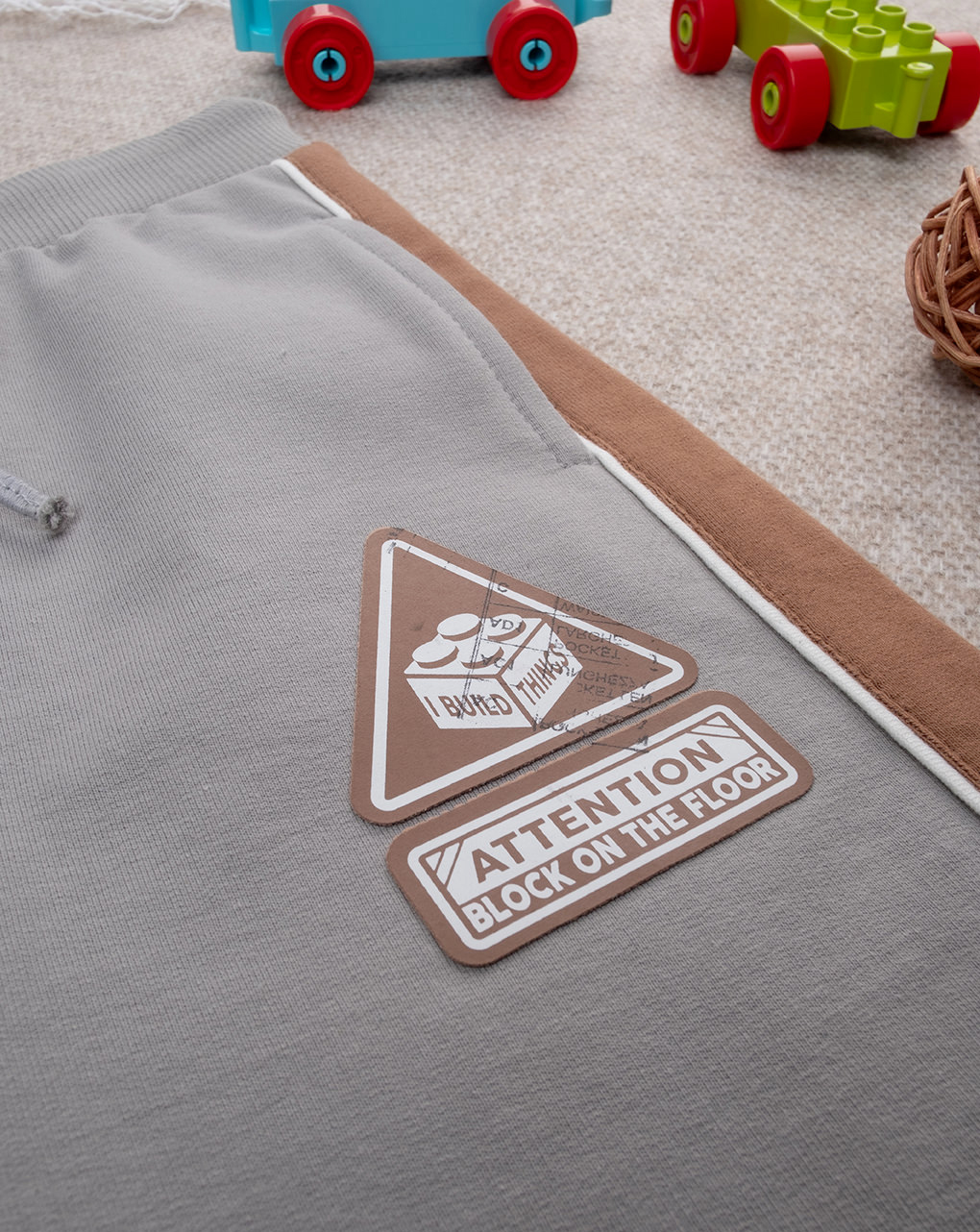 Pantaloni bimbo grigio/marrone
